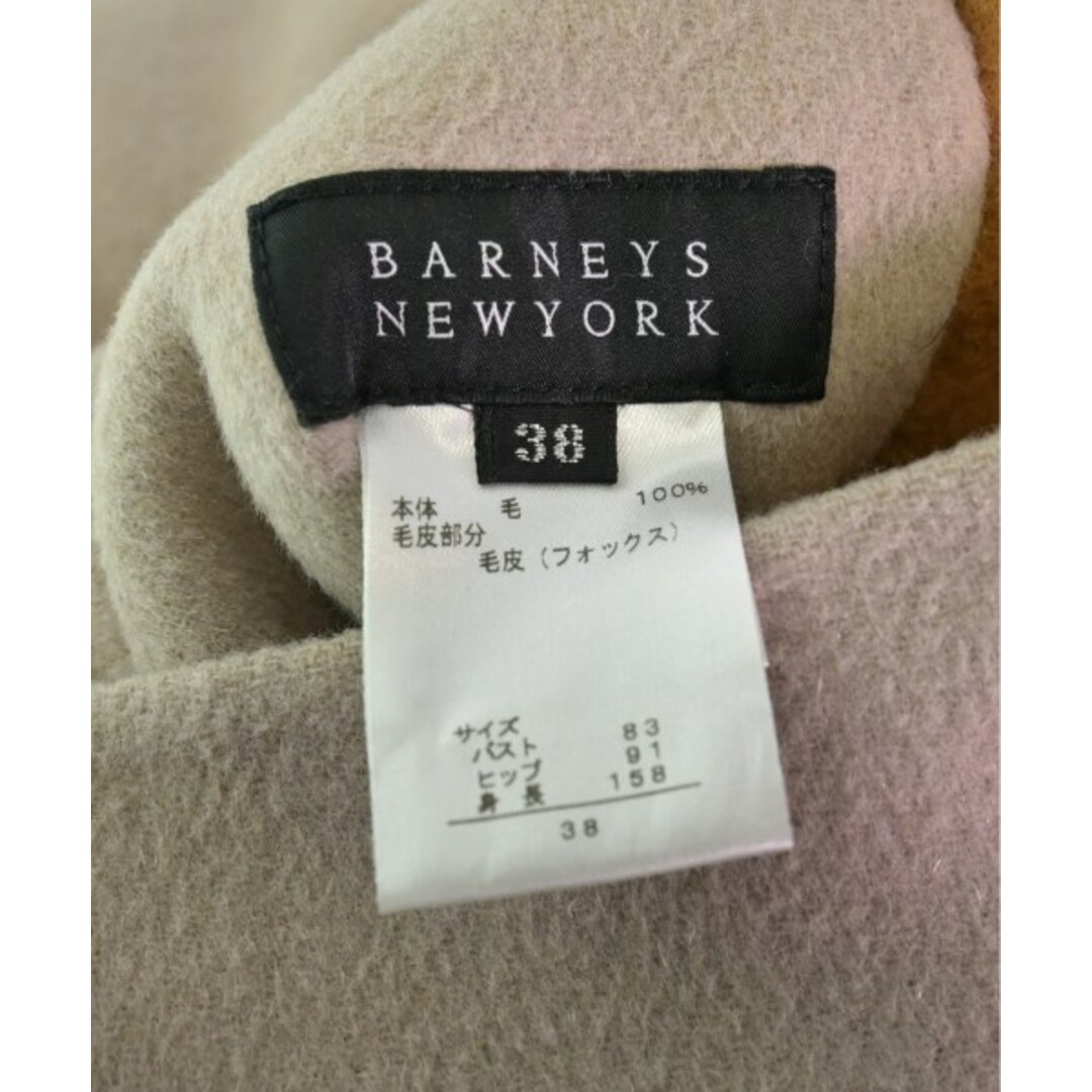 BARNEYS NEW YORK(バーニーズニューヨーク)のBARNEYS NEWYORK ステンカラーコート 38(M位) ベージュx茶 【古着】【中古】 レディースのジャケット/アウター(その他)の商品写真