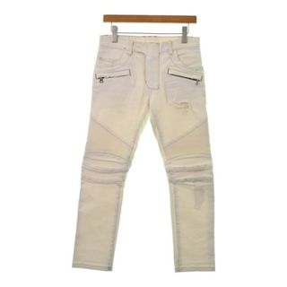 バルマン(BALMAIN)のBALMAIN バルマン デニムパンツ 27(XS位) 白 【古着】【中古】(デニム/ジーンズ)