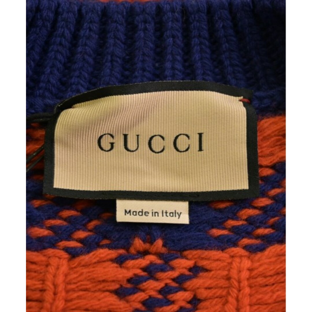 Gucci(グッチ)のGUCCI グッチ カーディガン M 赤x青(チェック) 【古着】【中古】 メンズのトップス(カーディガン)の商品写真