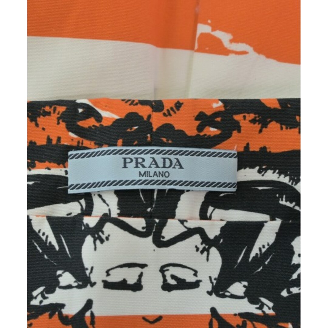 PRADA(プラダ)のPRADA プラダ ひざ丈スカート 36(XS位) オレンジx白x黒(総柄) 【古着】【中古】 レディースのスカート(ひざ丈スカート)の商品写真