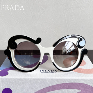 プラダ(PRADA)の美品 PRADA/プラダ ミニマルバロック サングラス 白 鼈甲柄(サングラス/メガネ)