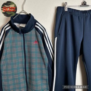 アディダス(adidas)の◎【3点1万円】アディダストラックジャケット　上下セットアップ　Mサイズ千鳥格子(セット/コーデ)