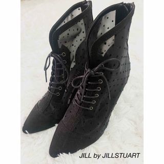 ジルバイジルスチュアート(JILL by JILLSTUART)のJILL by JILLSTUART レースアップドットシースルーショートブーツ(ブーツ)