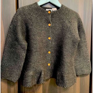 ザラキッズ(ZARA KIDS)のZARA キッズ　フレア　カーディガン　グレー　100cm 105cm(カーディガン)