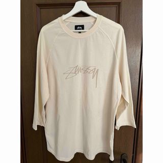 ステューシー(STUSSY)のSTUSSY フロントロゴ　7分丈カットソー L クルーネックTシャツ　訳アリ(Tシャツ/カットソー(七分/長袖))