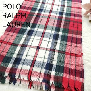 ポロラルフローレン(POLO RALPH LAUREN)のPOLO RALPH LAURENチェック柄マフラー ポロ刺繍(マフラー/ショール)