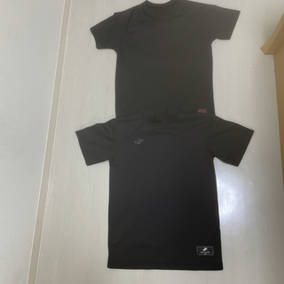 ゼット(ZETT)の送料込み！2枚の野球用アンダーシャツ半袖黒　150サイズ(野球)