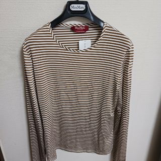 マックスマーラ(Max Mara)のマックスマーラータグ付きボーダーロンTです。(Tシャツ(長袖/七分))