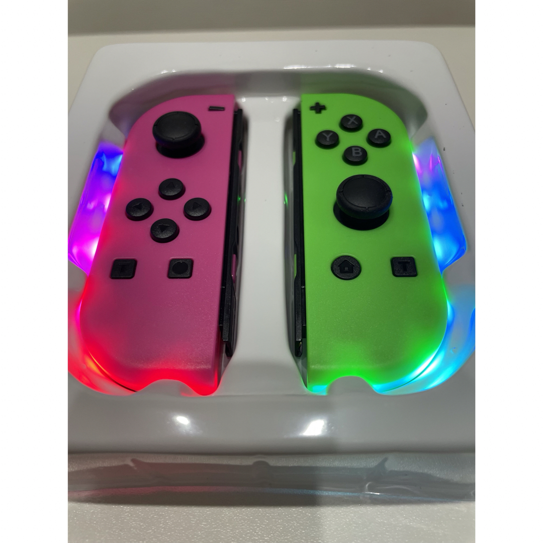 Nintendo Switch(ニンテンドースイッチ)の【新品】ジョイコン ピンクグリーン　LED搭載　Switch Joy-Con エンタメ/ホビーのゲームソフト/ゲーム機本体(家庭用ゲーム機本体)の商品写真