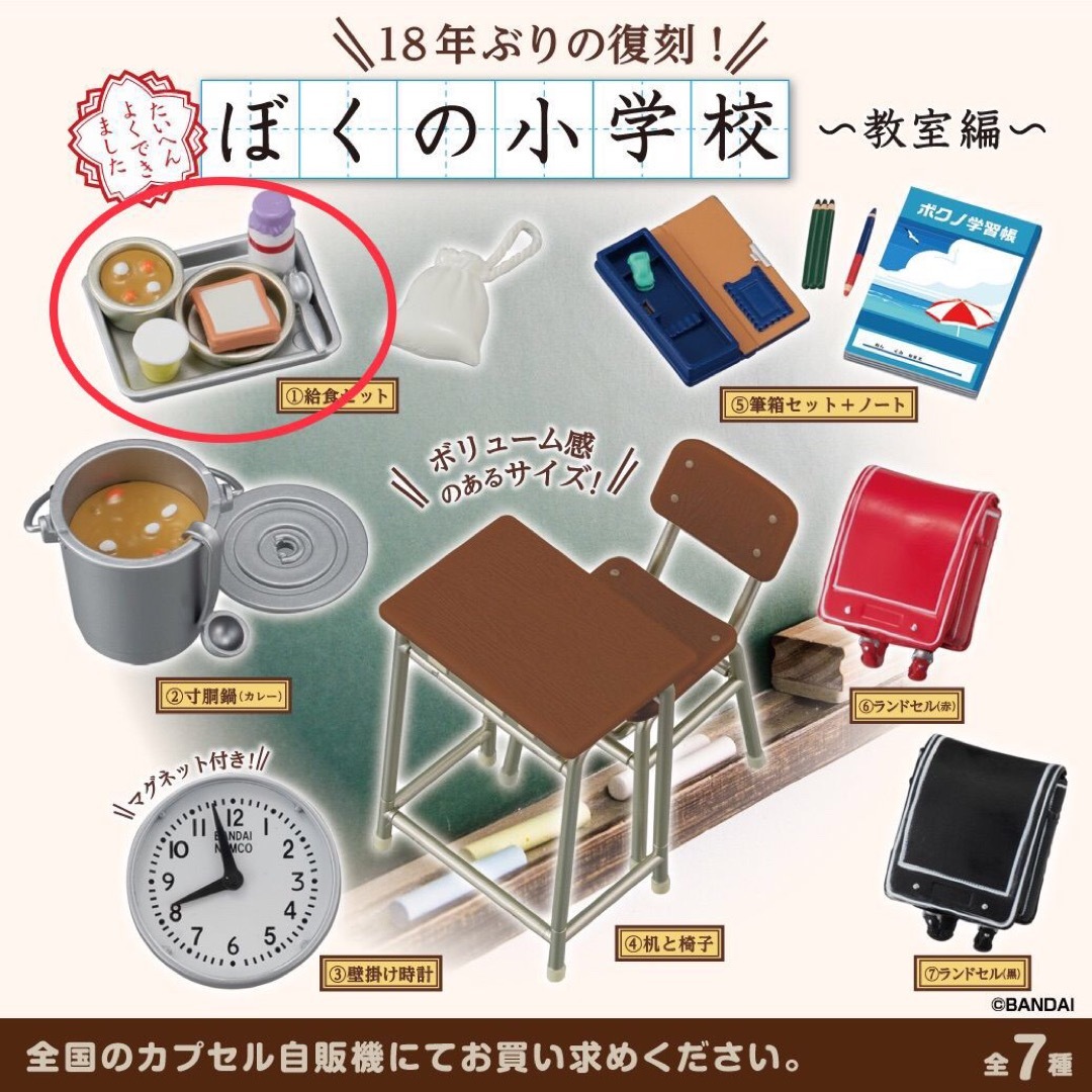 BANDAI(バンダイ)のぼくの小学校　給食／ガチャ エンタメ/ホビーのフィギュア(その他)の商品写真