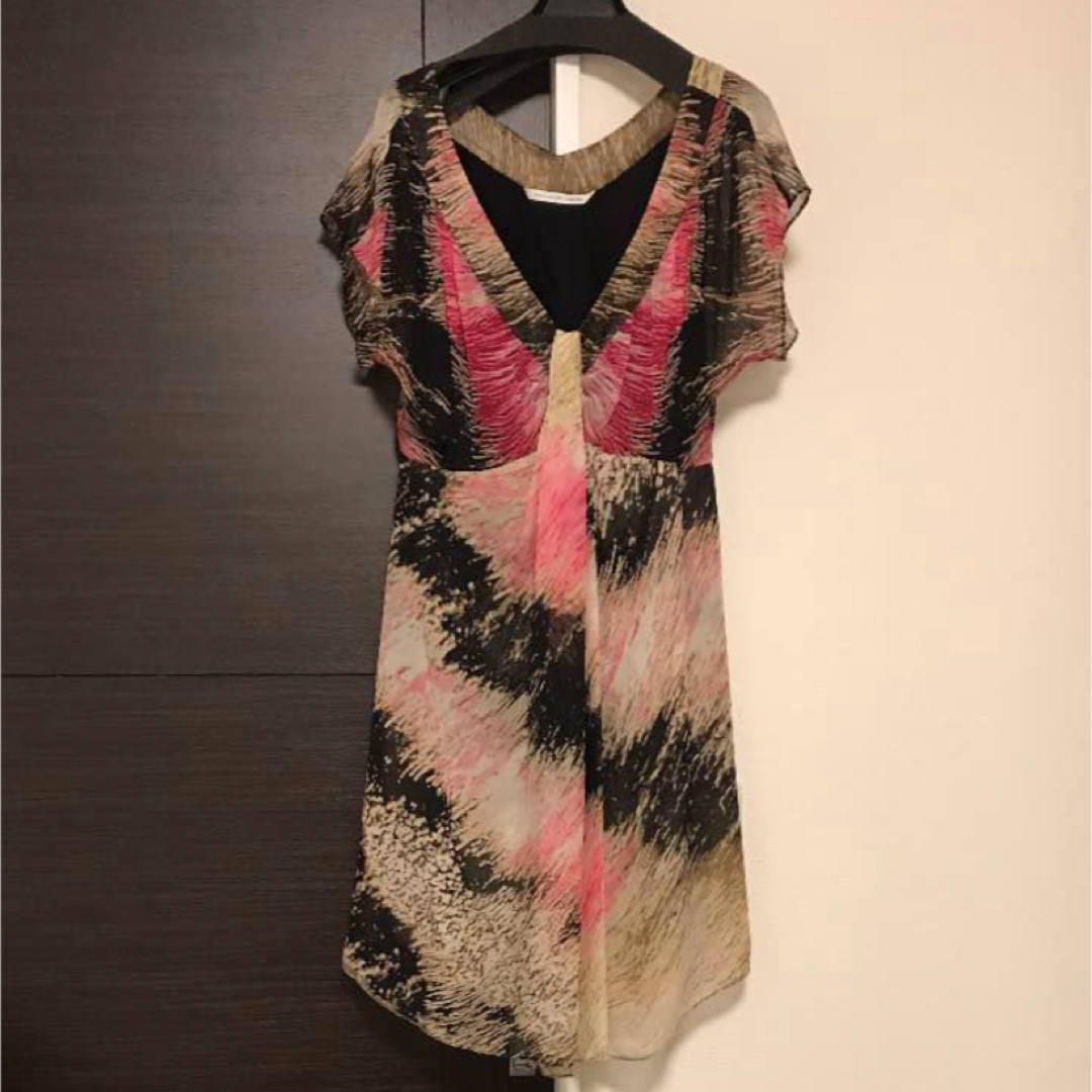 DianevonFurstenberg シルクシフォンミニ ワンピース ドレス