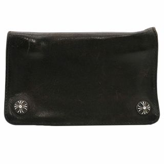 クロムハーツ(Chrome Hearts)のクロムハーツ 1ジップ クロスボールボタン レザー ウォレット ユニセックス ブラック CHROME HEARTS 【中古】 【アパレル・小物】(長財布)