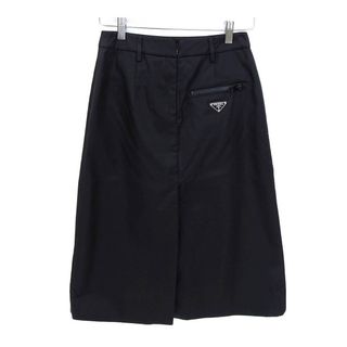 プラダ(PRADA)のプラダ 三角ロゴ プレート ナイロン スカート 21H844 レディース ブラック PRADA 【中古】 【アパレル・小物】(その他)