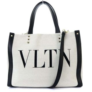 ヴァレンティノガラヴァーニ(valentino garavani)のヴァレンティノ ガラヴァーニ VLTN アイボリー 黒 UW2B0H19FWB(トートバッグ)