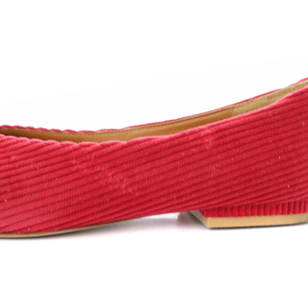 ピッピシック コーデュロイ パンプス 36.5 23.5cm 赤 レディースの靴/シューズ(ハイヒール/パンプス)の商品写真