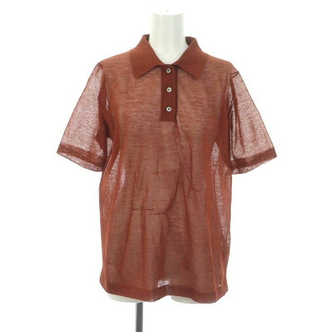 other(アザー)のバトナー  ×6(ROKU) シアー ポロシャツ ニット 半袖 1 M 茶 レディースのトップス(ポロシャツ)の商品写真