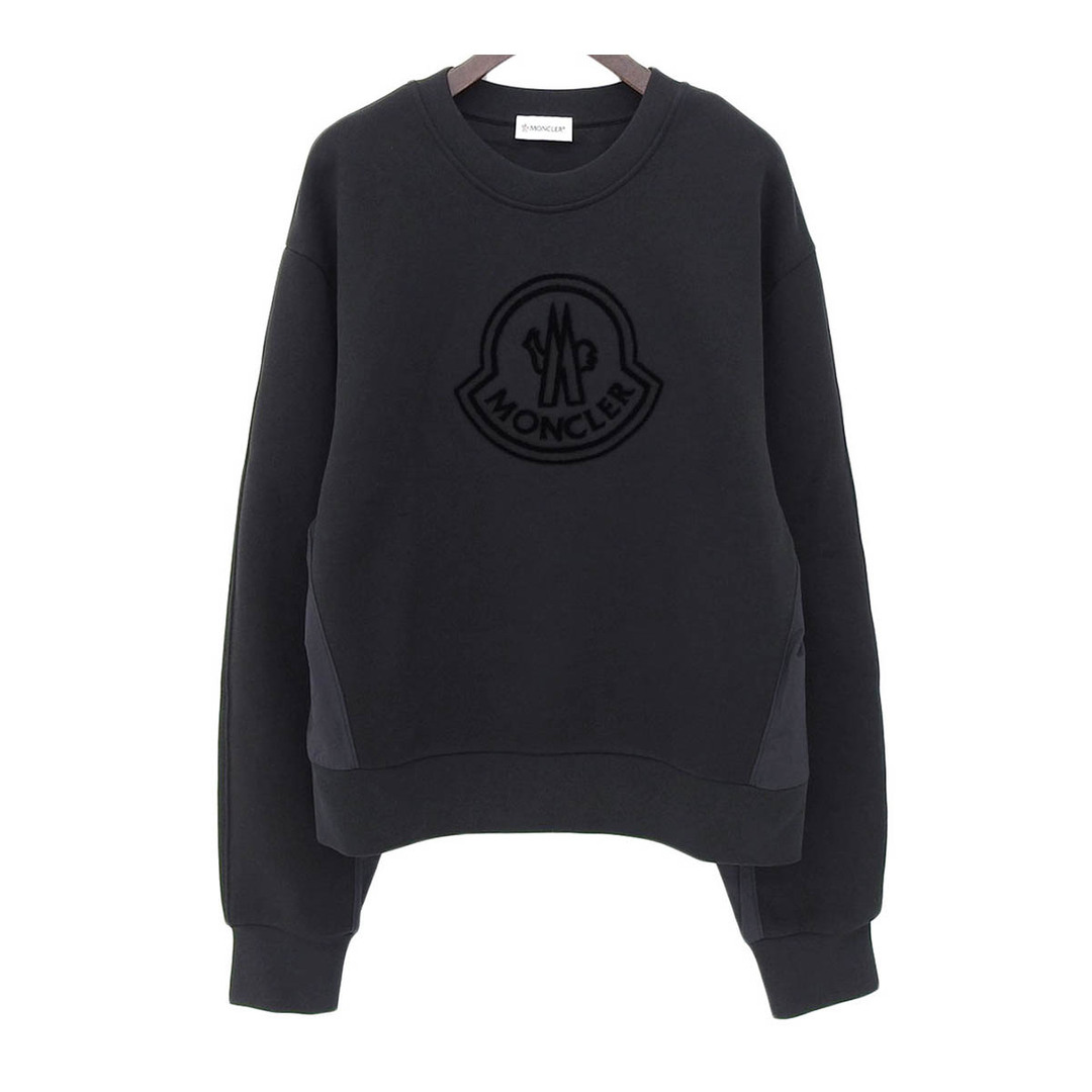 メンズモンクレール SWEATSHIRT コットン ナイロン 切替 ロゴ スウェット 8G000 28 809KX メンズ ブラック MONCLER  【アパレル・小物】