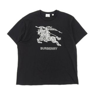 バーバリー(BURBERRY)のバーバリー EKD 刺繍 コットン Tシャツ 8072775 メンズ ブラック BURBERRY 【中古】 【アパレル・小物】(Tシャツ/カットソー(半袖/袖なし))