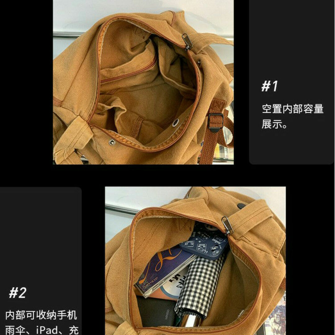 【新品】ニュースペーパーバッグ　メッセンジャーバッグ　ミリタリー　キャメル メンズのバッグ(ショルダーバッグ)の商品写真