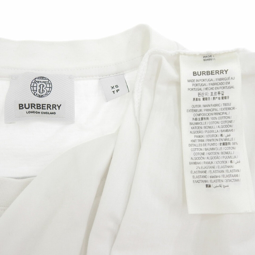 BURBERRY(バーバリー)のバーバリー モノグラムモチーフ コットン Tシャツ 8048811 レディース ホワイト BURBERRY 【中古】 【アパレル・小物】 レディースのトップス(Tシャツ(半袖/袖なし))の商品写真