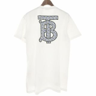 バーバリー(BURBERRY)のバーバリー モノグラムモチーフ コットン Tシャツ 8048811 レディース ホワイト BURBERRY 【中古】 【アパレル・小物】(Tシャツ(半袖/袖なし))