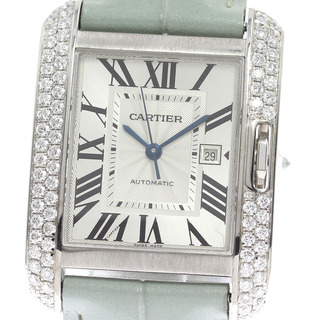 カルティエ(Cartier)のカルティエ CARTIER WT100018 タンクアングレーズ K18WG サイドダイヤ 自動巻き レディース 良品 _792412(腕時計)