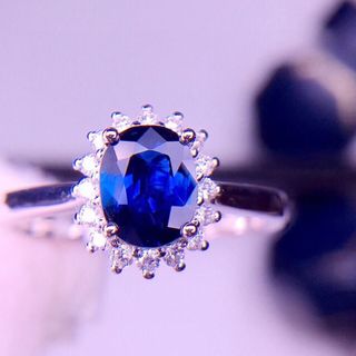 天然 ブルーサファイア ダイヤ リング 1.01ct ¥(リング(指輪))