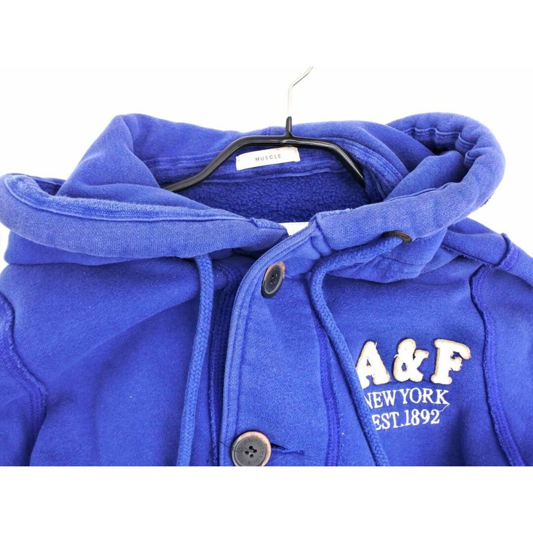 Abercrombie&Fitch(アバクロンビーアンドフィッチ)のAbercrombie & Fitch アバクロンビー＆フィッチ 裏起毛 フーディー カーディガン sizeS/青 ◇■ メンズ メンズのトップス(カーディガン)の商品写真