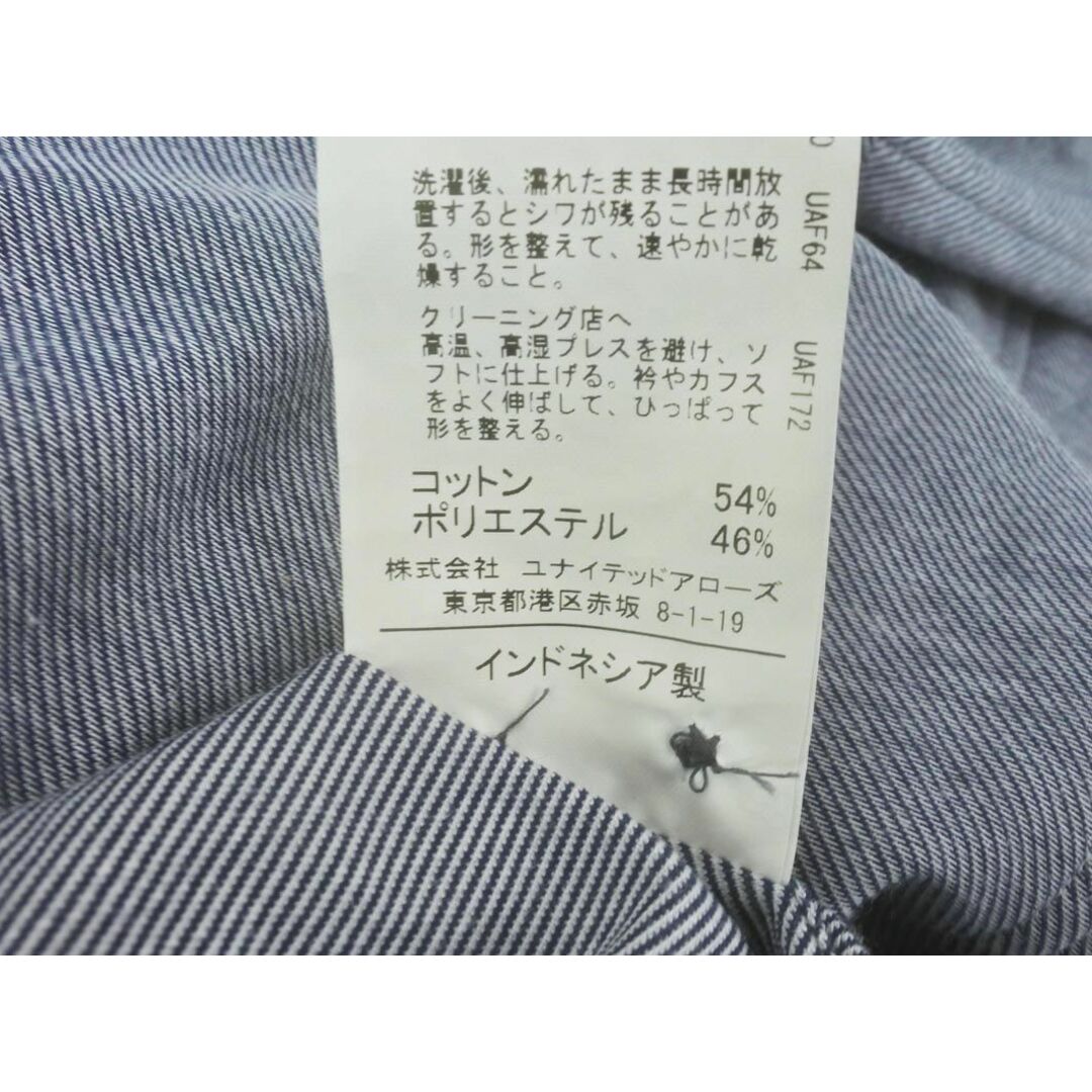 UNITED ARROWS(ユナイテッドアローズ)のUNITED ARROWS ユナイテッドアローズ work trip outfits ワークトリップアウトフィッツ ストライプ シャツ sizeM/紺 ◇■ メンズ メンズのトップス(シャツ)の商品写真