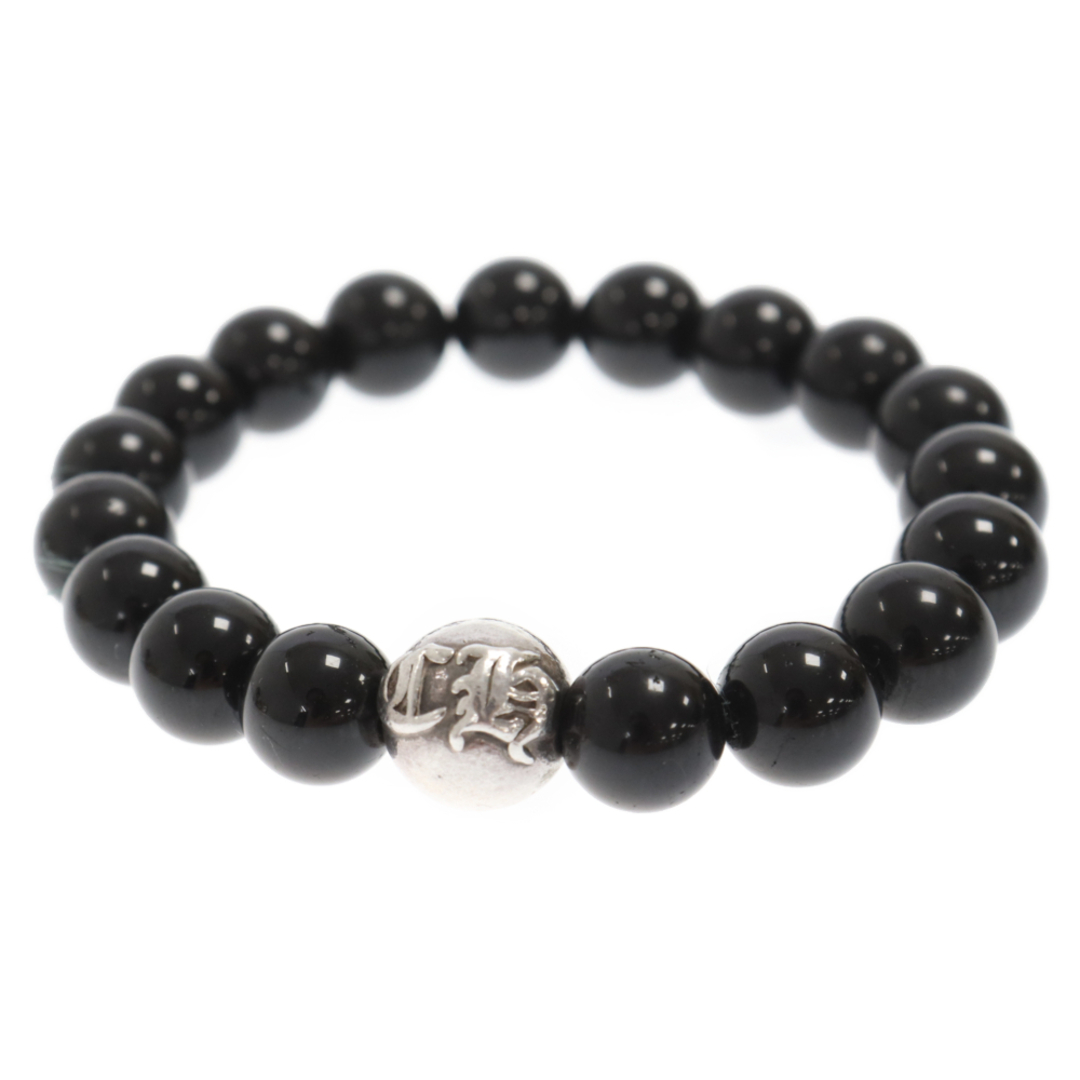 CHROME HEARTS クロムハーツ 10mm BEAD CHロゴボール 10mmビーズブレスレット ブラック/シルバー1015ミリ重さ