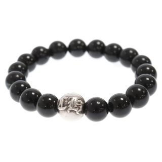 クロムハーツ(Chrome Hearts)のCHROME HEARTS クロムハーツ 10mm BEAD CHロゴボール 10mmビーズブレスレット ブラック/シルバー(ブレスレット)