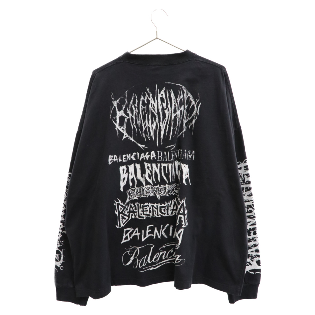 Balenciaga(バレンシアガ)のBALENCIAGA バレンシアガ 24SS DIY METAL L/S TEE メタルロゴ総柄ロングスリーブ 長袖カットソー ブラック メンズのトップス(Tシャツ/カットソー(七分/長袖))の商品写真