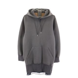 サカイ(sacai)のSacai サカイ 23AW Sponge Sweat Hoodie スポンジスウェットフーディ キャミ付き バックジップ ロングプルオーバーパーカー グレー レディース 23‐06828(パーカー)