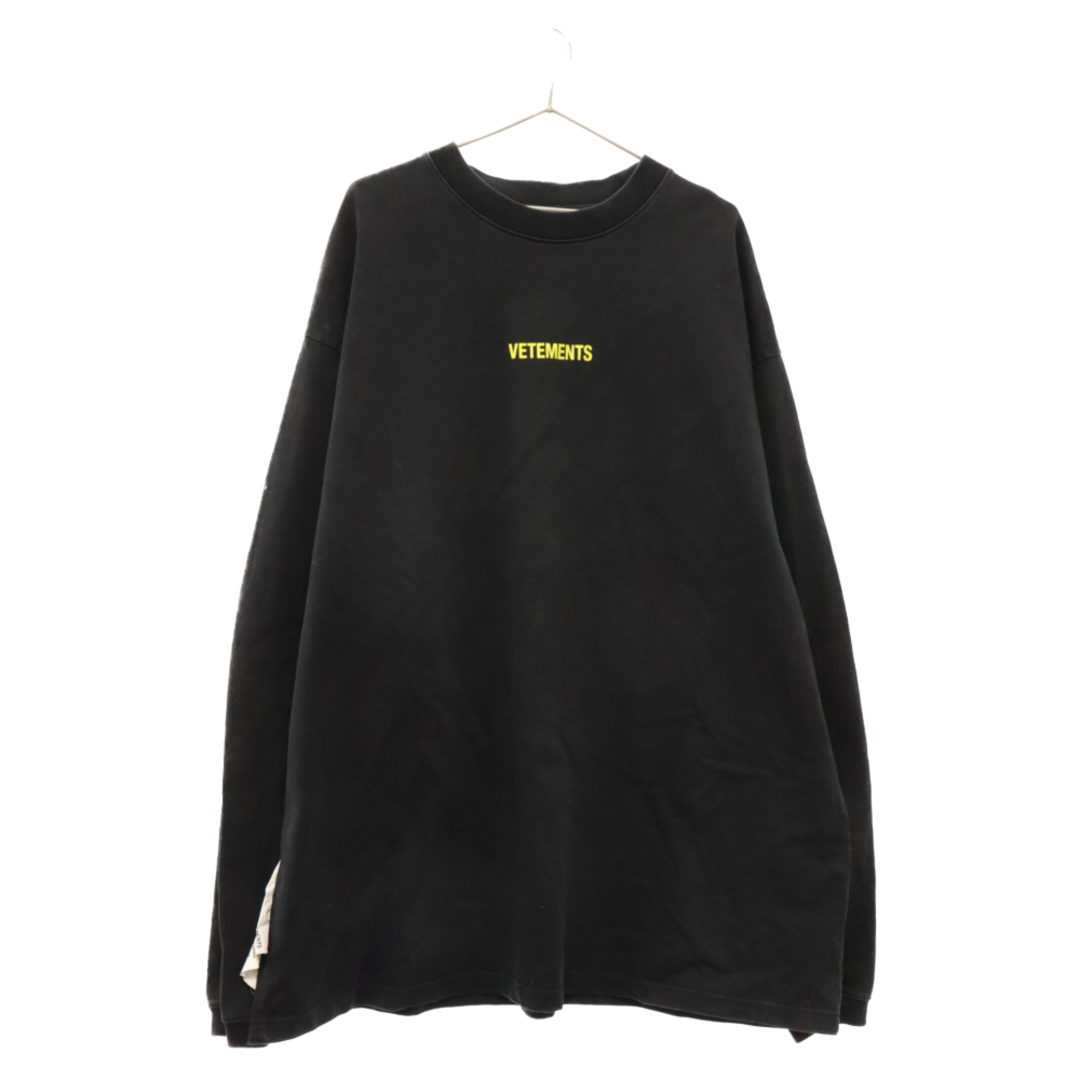 82センチ身幅VETEMENTS ヴェトモン 22SS LOGO LABEL LONGSLEEVE UE52TR280X ロゴラベル 長袖Tシャツ ロングスリーブカットソー ブラック