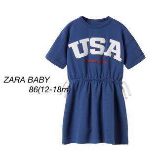 ザラキッズ(ZARA KIDS)のZARA  baby プラッシュジャージー　ワンピース　86(ワンピース)