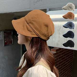 ハット キャスケット レディース 帽子 韓国風 UV 紫外線対策 帽子 つば広(キャスケット)