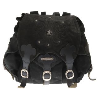 クロムハーツ(Chrome Hearts)のCHROME HEARTS クロムハーツ BACKPACK BSフレア付き レザー バックパック ブラック(バッグパック/リュック)