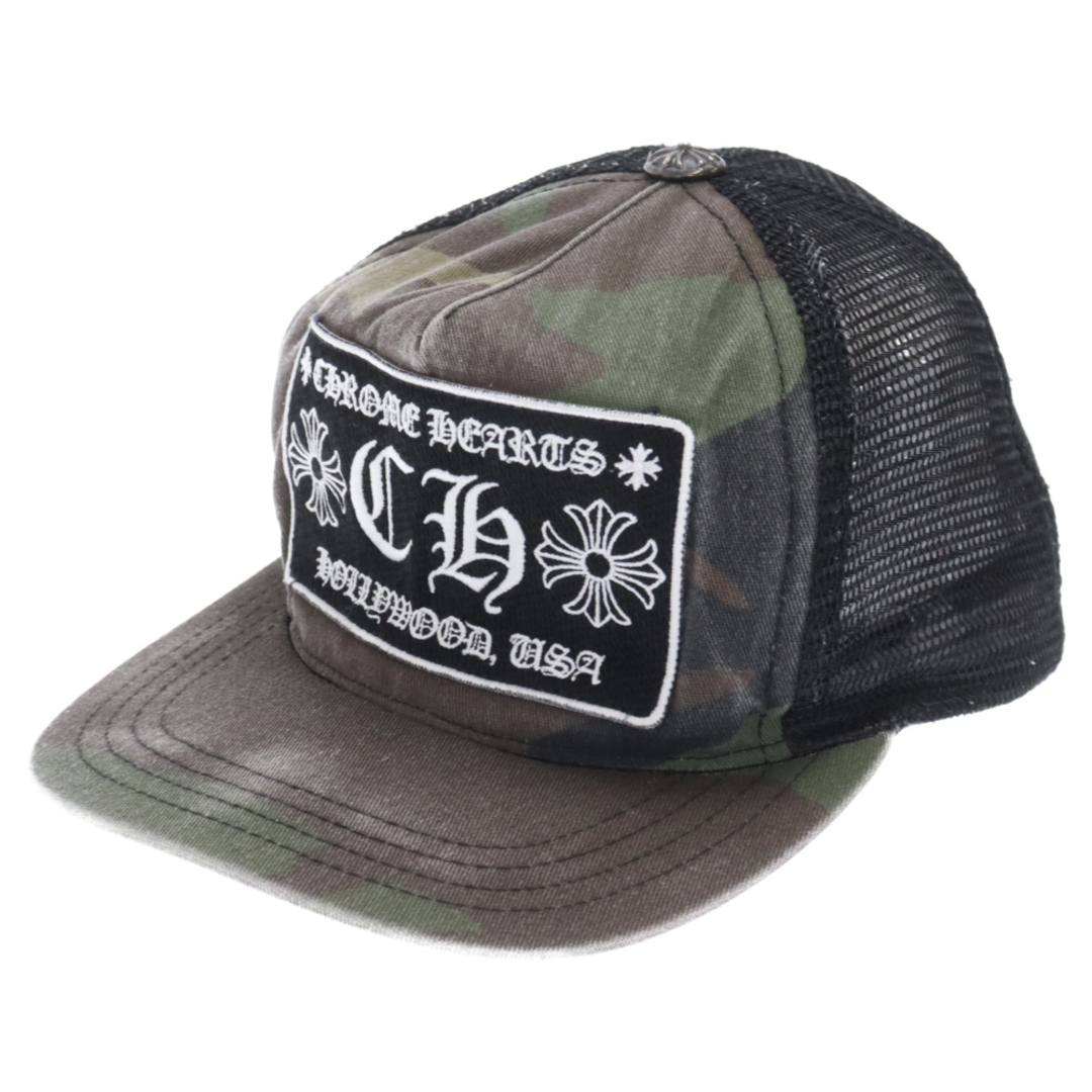 Chrome Hearts(クロムハーツ)のCHROME HEARTS クロムハーツ TRUCKER CAP トラッカーキャップ CHパッチクロスボール付メッシュ キャップ カーキ/シルバー メンズの帽子(キャップ)の商品写真