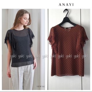 アナイ(ANAYI)のANAYI  シフォンドットプリントレース ブラウス(シャツ/ブラウス(半袖/袖なし))