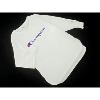 チャンピオン(Champion)のChampion チャンピオン Vネック ロゴ チュニック カットソー sizeM/白 ◇■ レディース(カットソー(長袖/七分))