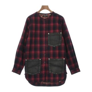 ディーゼル(DIESEL)のDIESEL ディーゼル カジュアルシャツ XS 赤x黒(チェック) 【古着】【中古】(シャツ/ブラウス(長袖/七分))