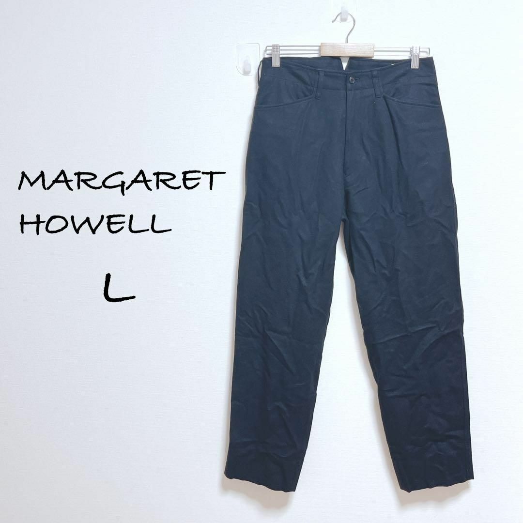 MARGARET HOWELL(マーガレットハウエル)のマーガレットハウエル　ウールカジュアルパンツ　毛100 日本製【L】微テーパード レディースのパンツ(カジュアルパンツ)の商品写真