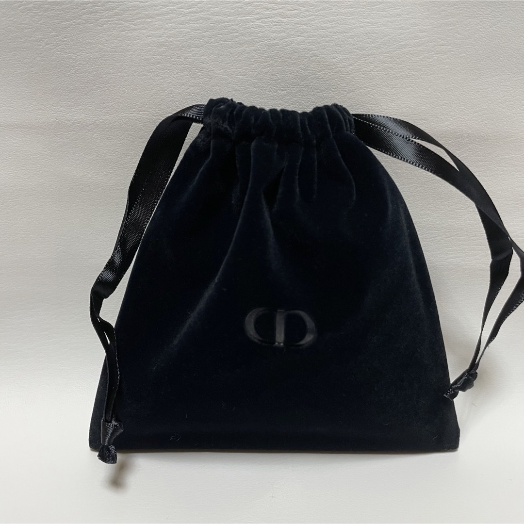 Dior(ディオール)の新品 ディオール ミニ巾着袋 ポーチ DIOR ブラック 黒　2枚セット レディースのファッション小物(ポーチ)の商品写真