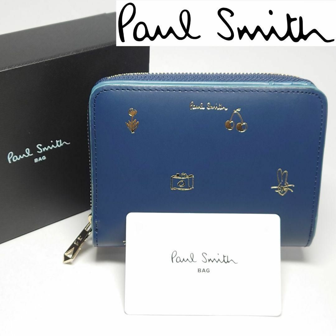 財布【新品未使用】ポールスミス 二つ折り財布412ドゥードゥル ネイビー