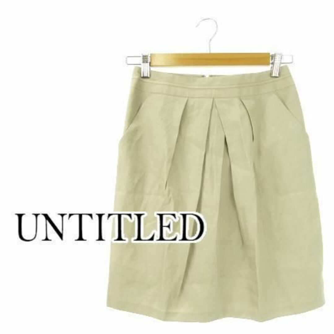 UNTITLED(アンタイトル)のアンタイトル ミニスカート タック リネン混 ベージュ 230731AH15A レディースのスカート(ミニスカート)の商品写真