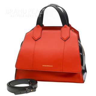 エンポリオアルマーニ(Emporio Armani)のエンポリオアルマーニ ハンドバッグ 2Wayショルダーバッグ レザー レッド/ブ(ショルダーバッグ)