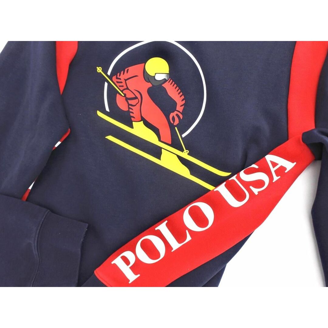 Ralph Lauren(ラルフローレン)のPOLO RALPH LAUREN ポロ ラルフローレン USA スキー バックプリント スウェット sizeM/紺ｘ赤 ◇■ メンズ メンズのトップス(スウェット)の商品写真