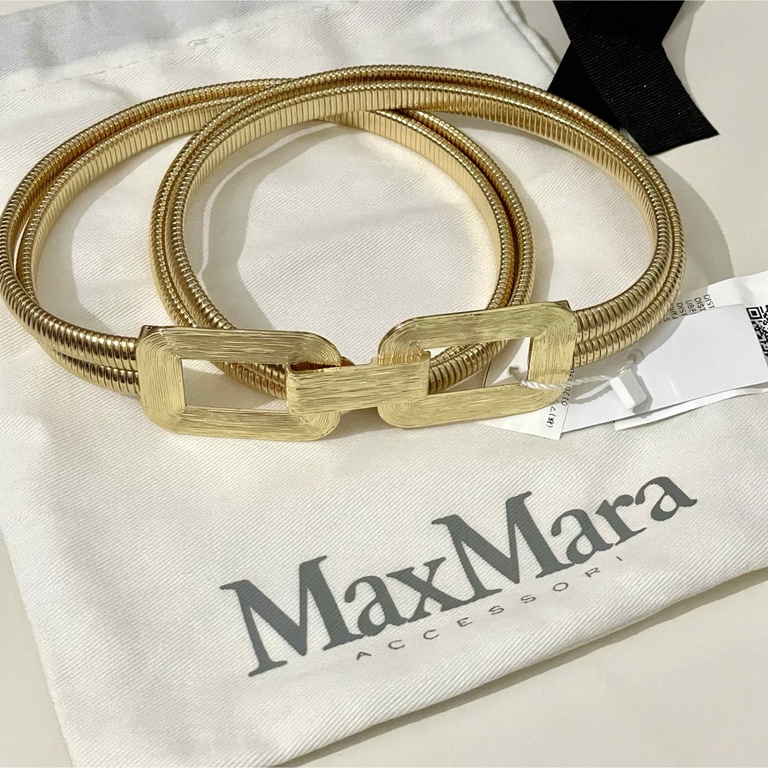 Max Mara(マックスマーラ)の訳あり　Max mara ストレッチゴールドベルト　 レディースのファッション小物(ベルト)の商品写真