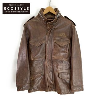 アヴィレックス(AVIREX)のアヴィレックス 【美品/国内正規】6111048 AGED LEATHER TYPE M-65 シープスキン L(レザージャケット)