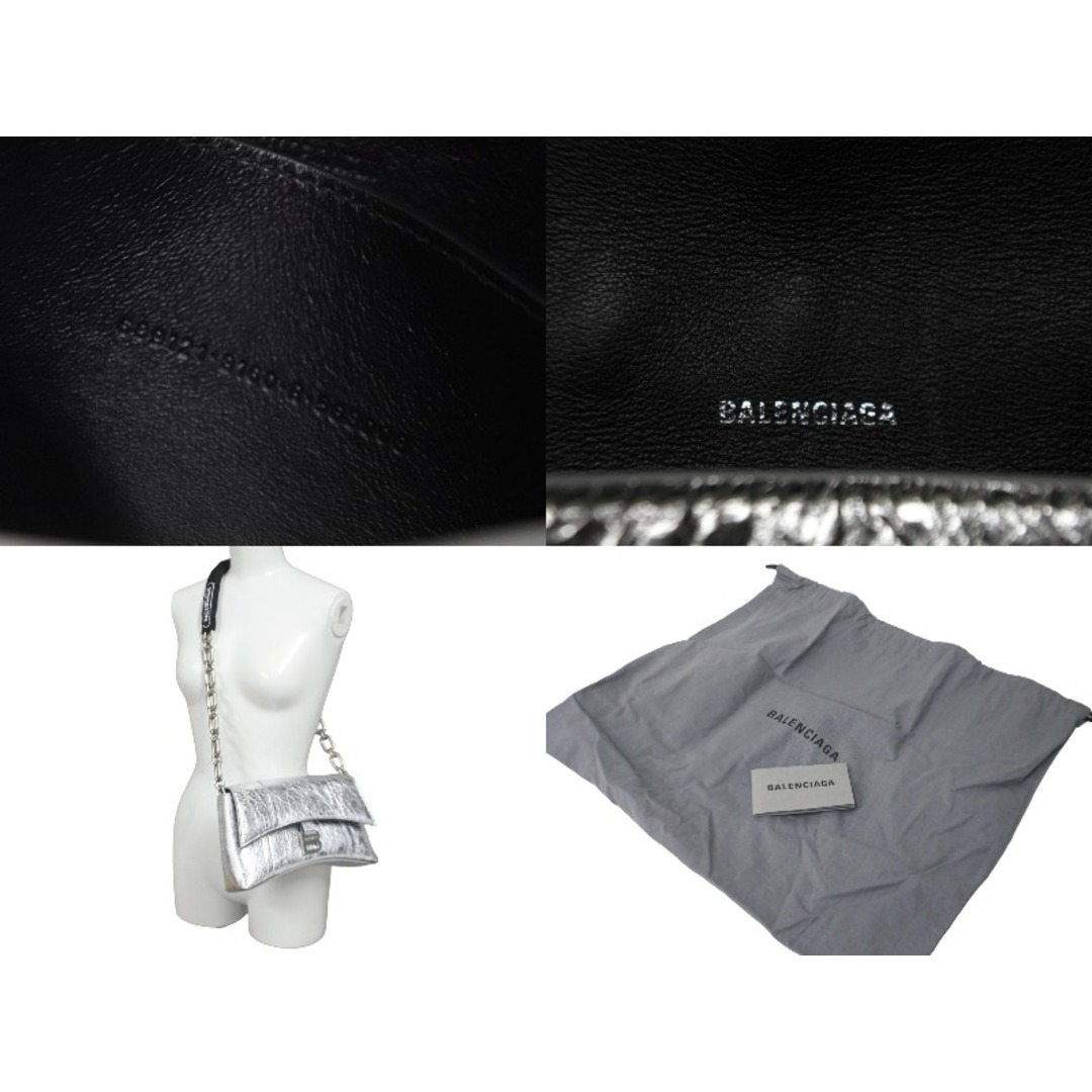 Balenciaga(バレンシアガ)のBALENCIAGA バレンシアガ ショルダーバッグ Downtown XS ダウンタウン 689121 チェーンショルダー シルバー 美品 中古 59854 レディースのバッグ(ハンドバッグ)の商品写真